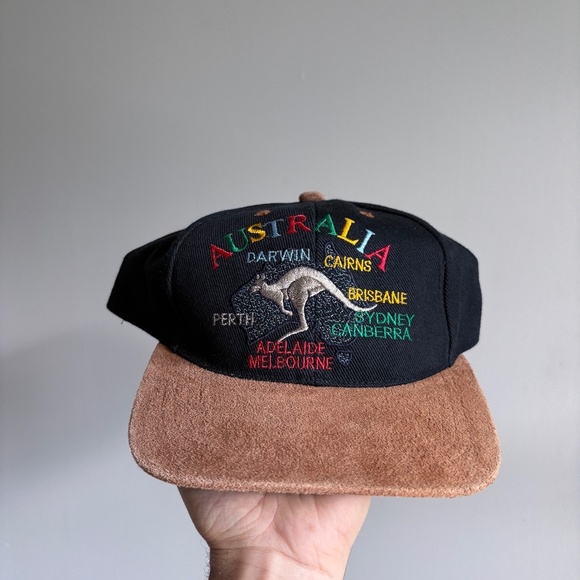 vintage AUSTRALIA Kangarouu Dad hat 2 tone - Picture 1 of 9